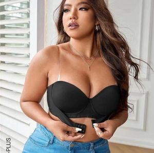 Plus Size Underwire Bra With 1pair Transparent Shoulder Strap